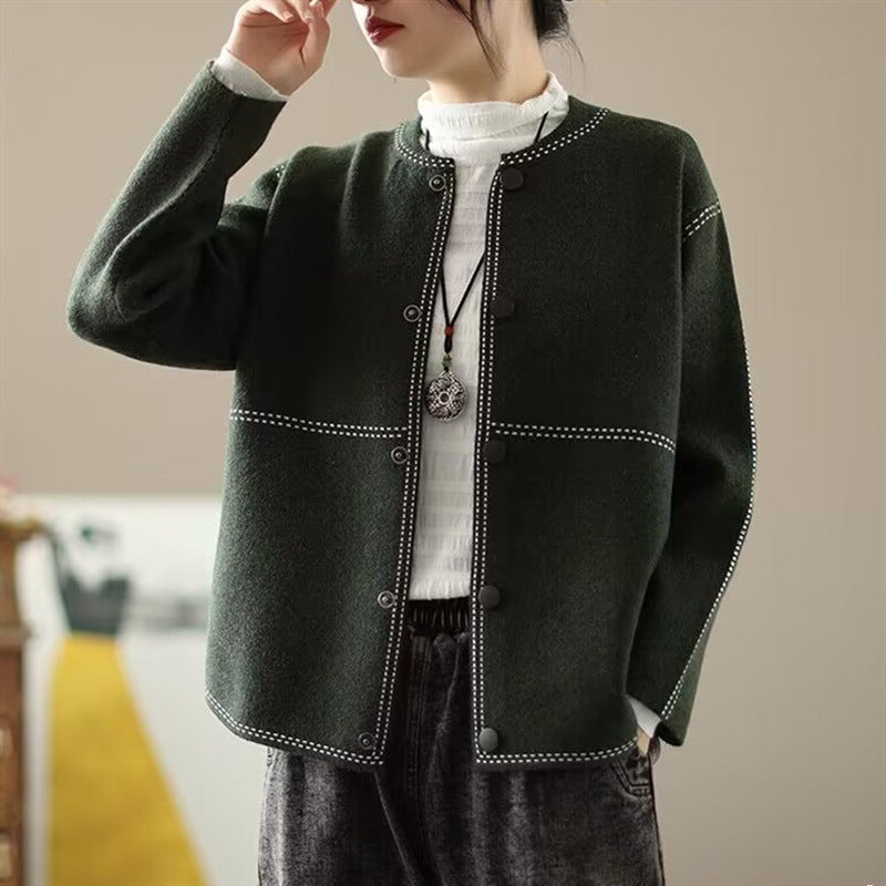 Classic Knit Bomber Cardigan Jacket