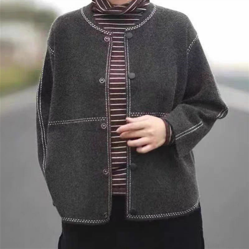 Classic Knit Bomber Cardigan Jacket