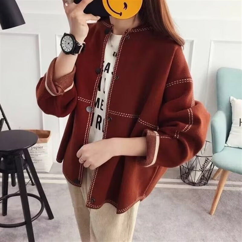 Classic Knit Bomber Cardigan Jacket