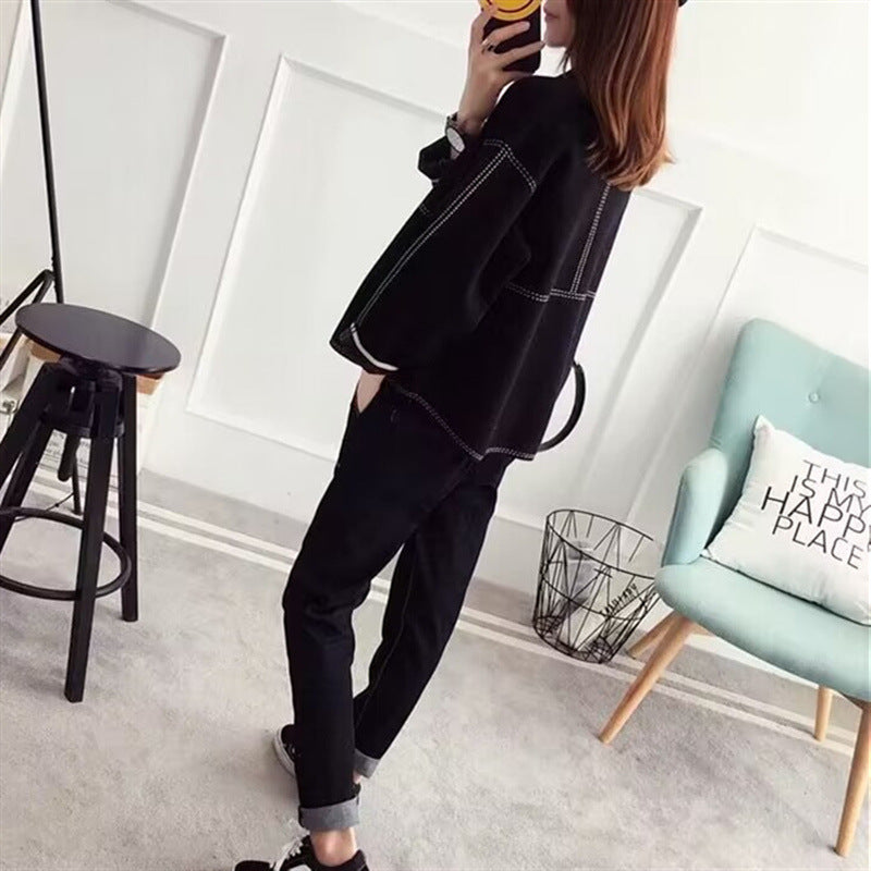 Classic Knit Bomber Cardigan Jacket