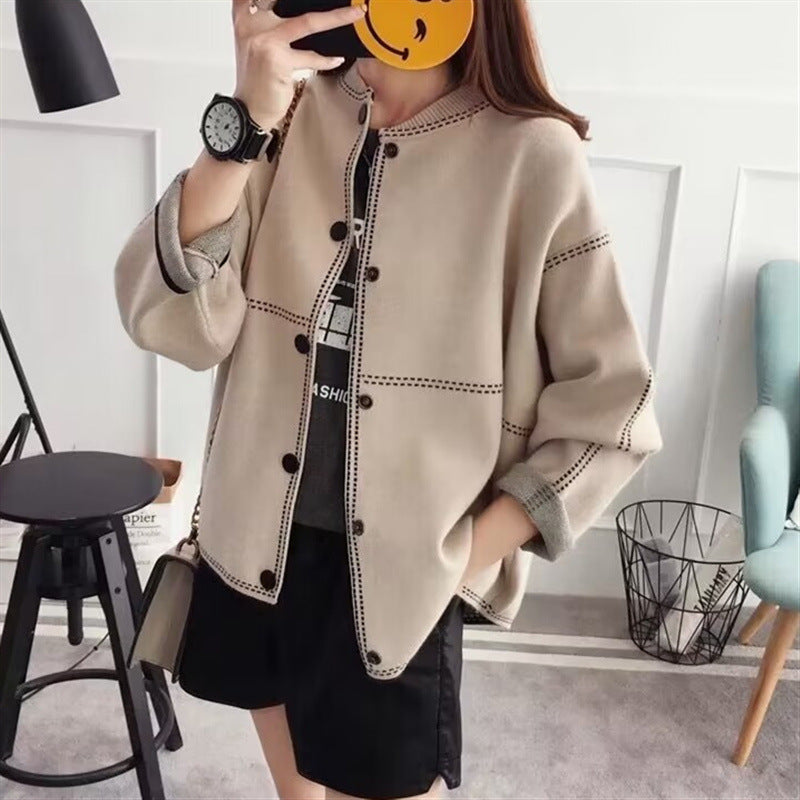 Classic Knit Bomber Cardigan Jacket