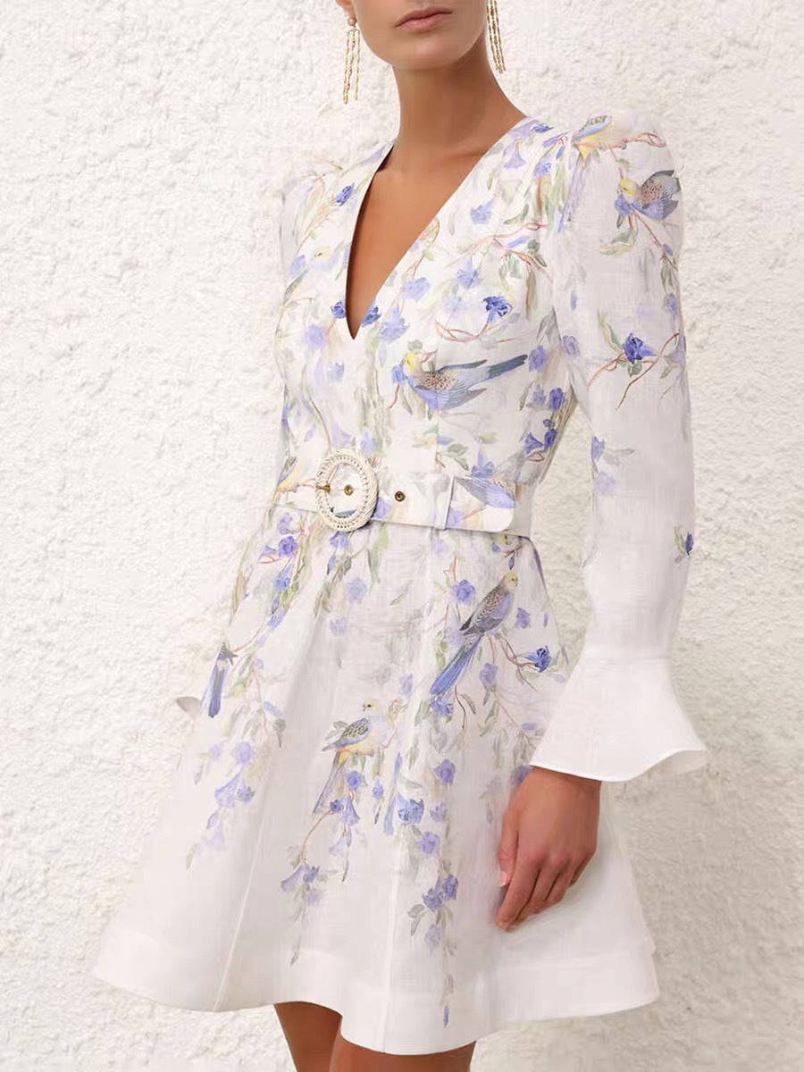 The Chic Floral Short Dress