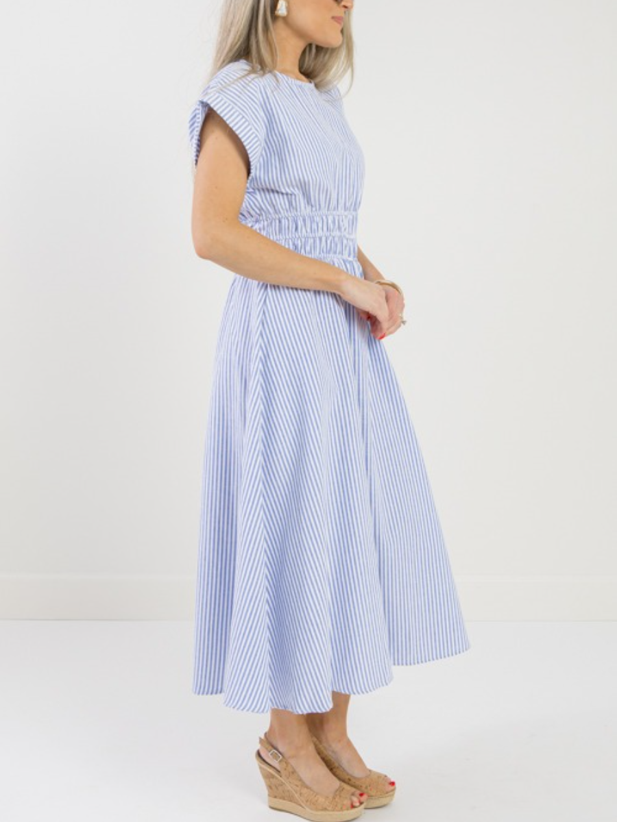 Off The Cuff Stripe Midi Dress