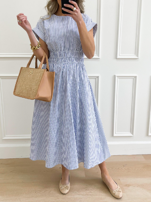 Off The Cuff Stripe Midi Dress