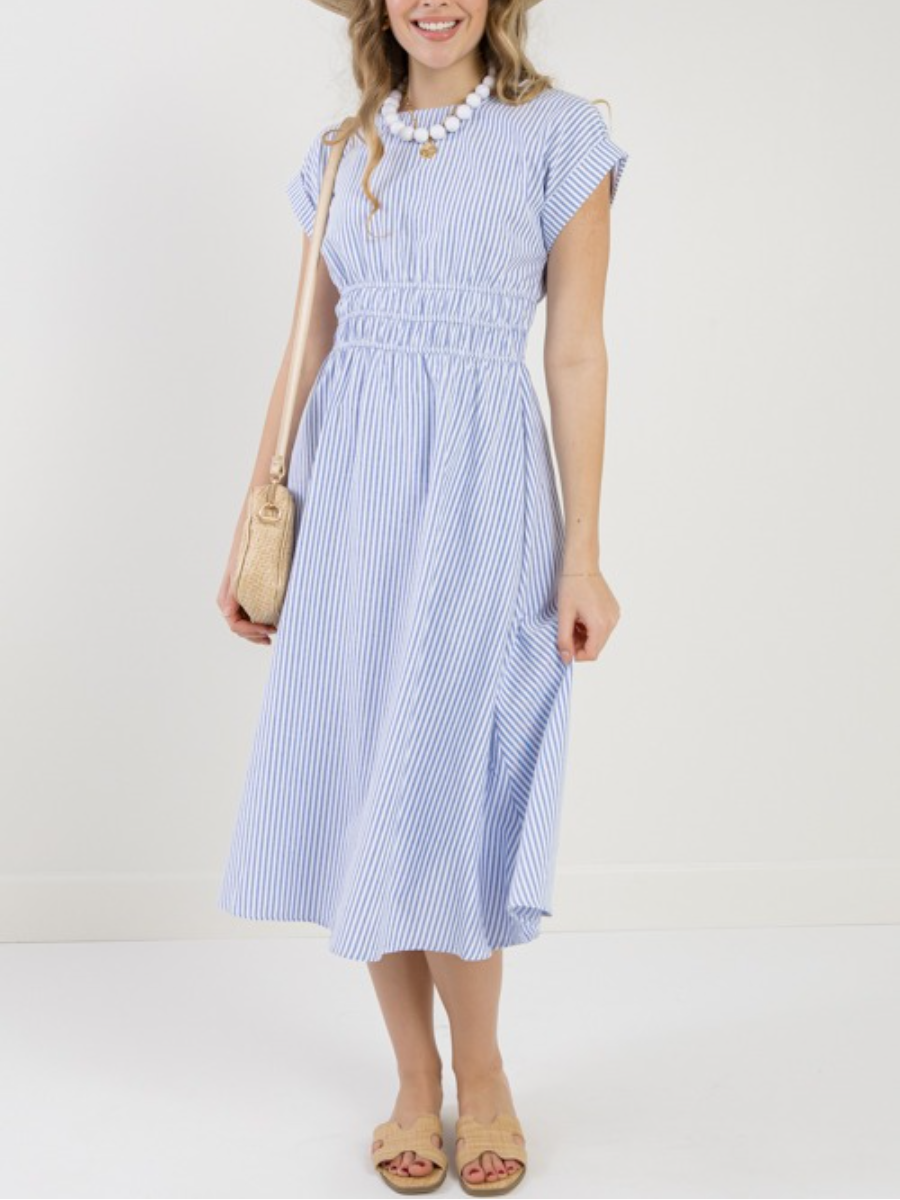 Off The Cuff Stripe Midi Dress