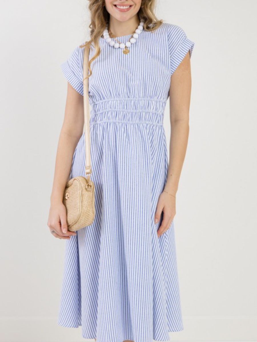 Off The Cuff Stripe Midi Dress