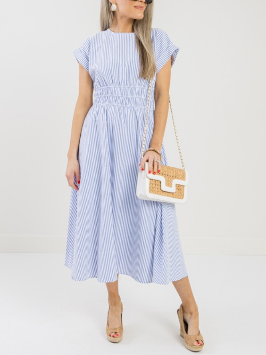 Off The Cuff Stripe Midi Dress