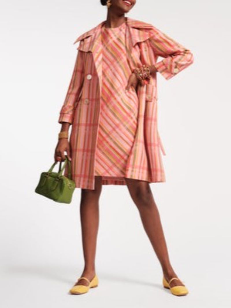 Chic Candy Ribbon Plaid Coat