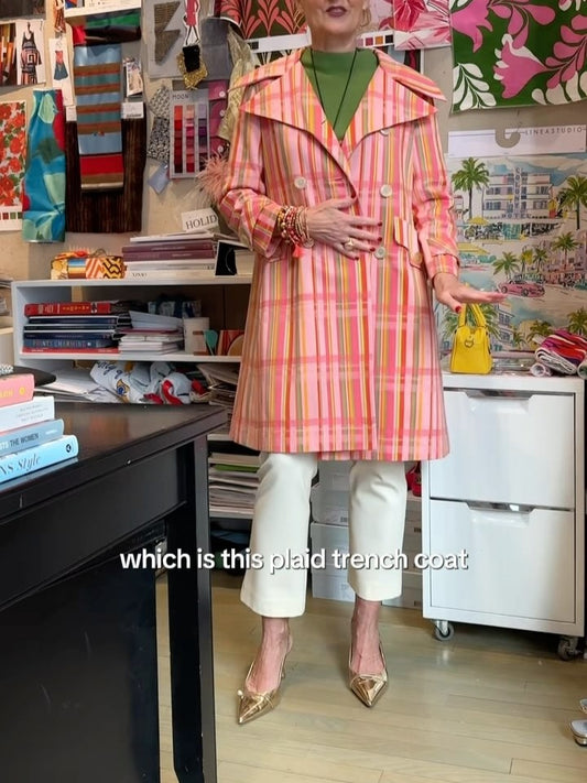 Chic Candy Ribbon Plaid Coat