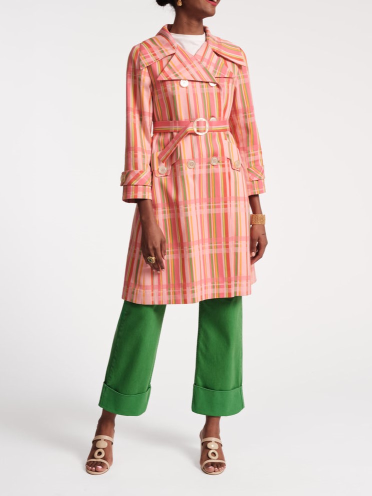 Chic Candy Ribbon Plaid Coat
