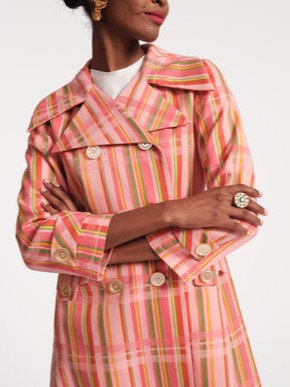 Chic Candy Ribbon Plaid Coat