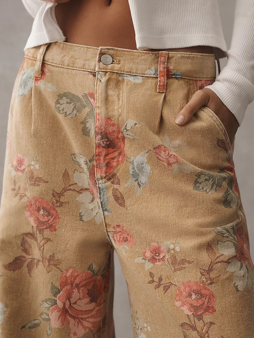 The Double Hem High-Rise Wide-Leg Cuffed Jeans