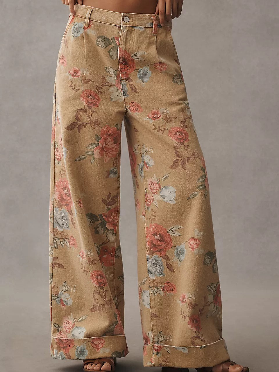 The Double Hem High-Rise Wide-Leg Cuffed Jeans