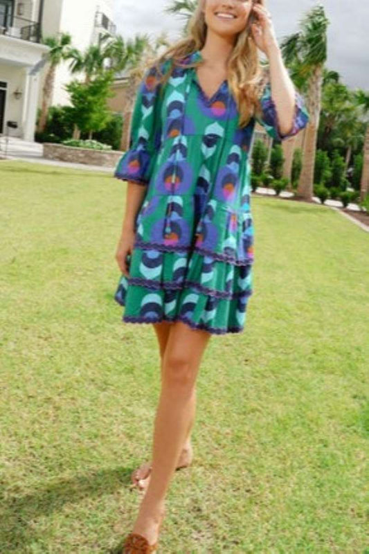 Teals Tiered Cotton Mini Dress