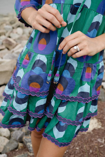 Teals Tiered Cotton Mini Dress