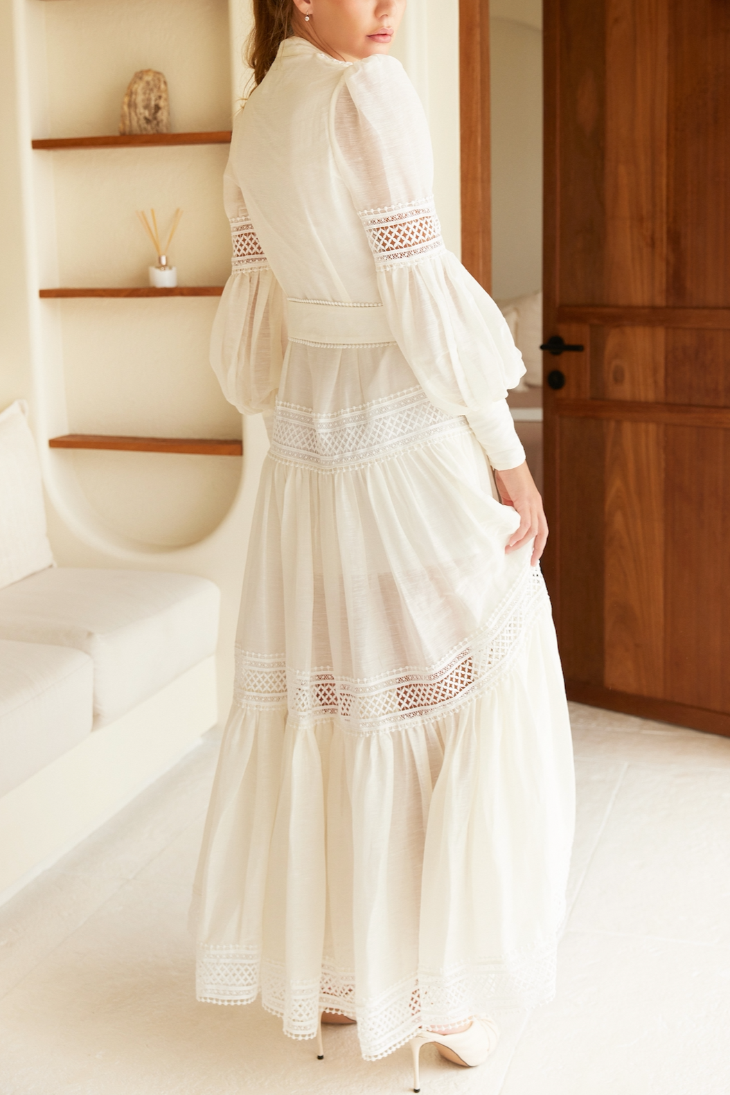 Dreamy days Snow White Silk Maxi Dress