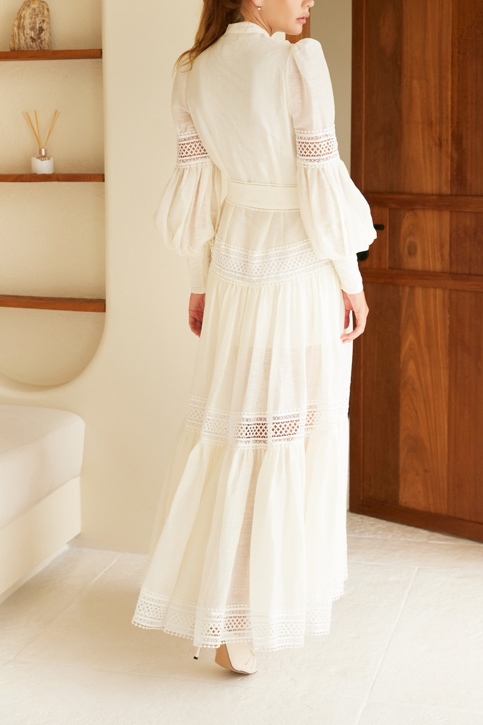 Dreamy days Snow White Silk Maxi Dress