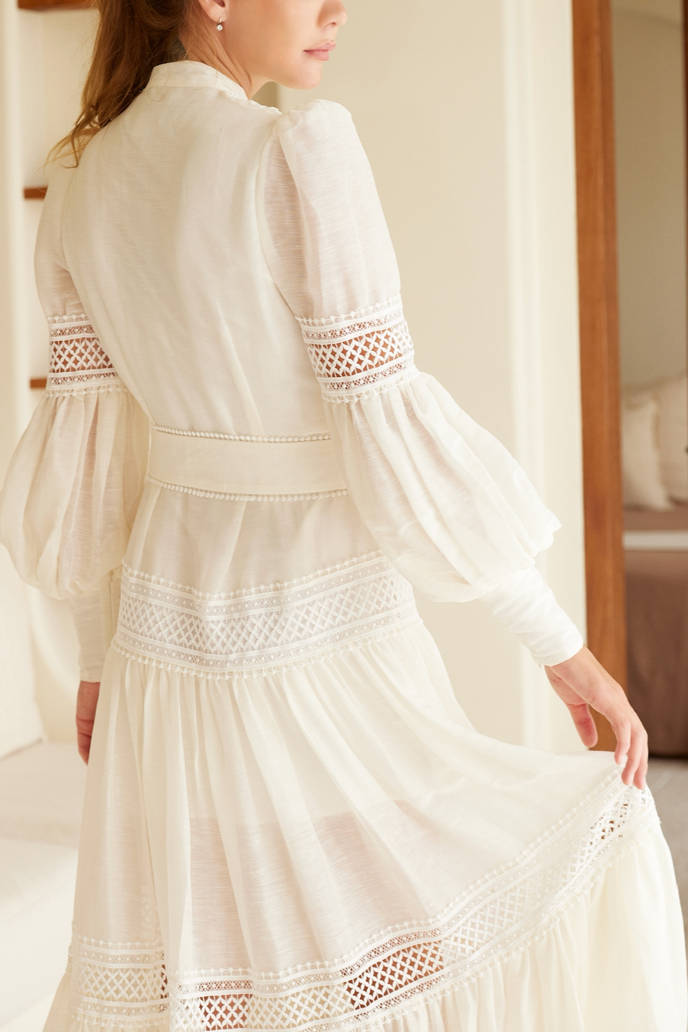 Dreamy days Snow White Silk Maxi Dress
