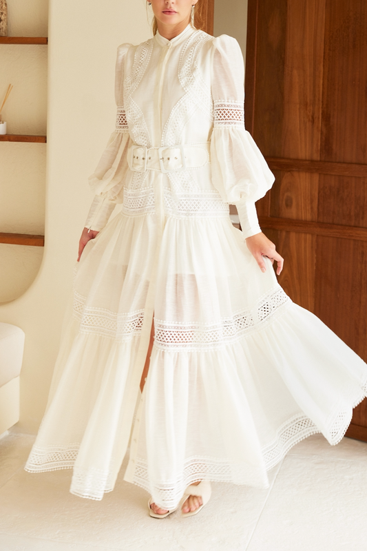 Dreamy days Snow White Silk Maxi Dress