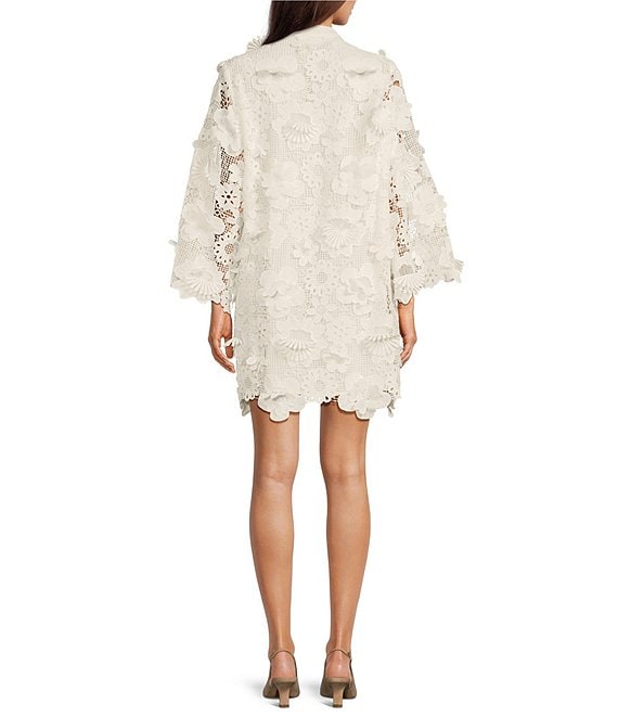 Floral 3D Lace Split Shift Dress