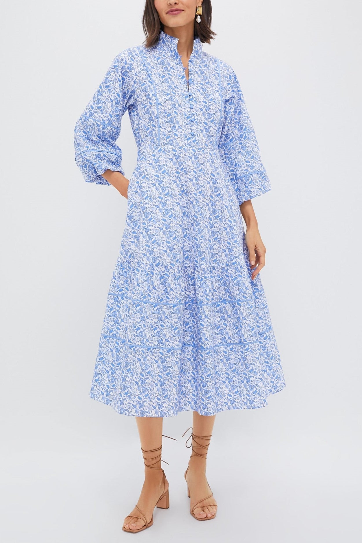 Baby Blue Ditsy Floral Dress