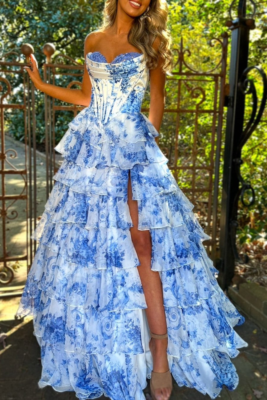 Pink Floral Corset Dress