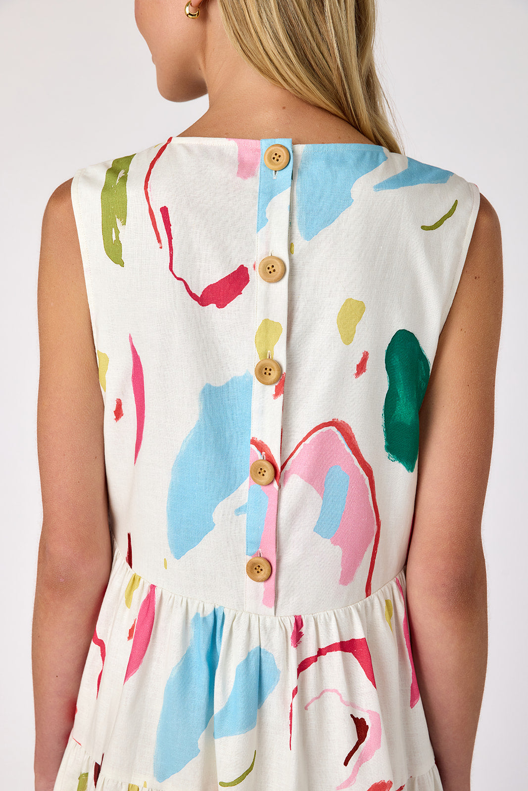 The Cotton Sleeveless Tiered Maxi Dress