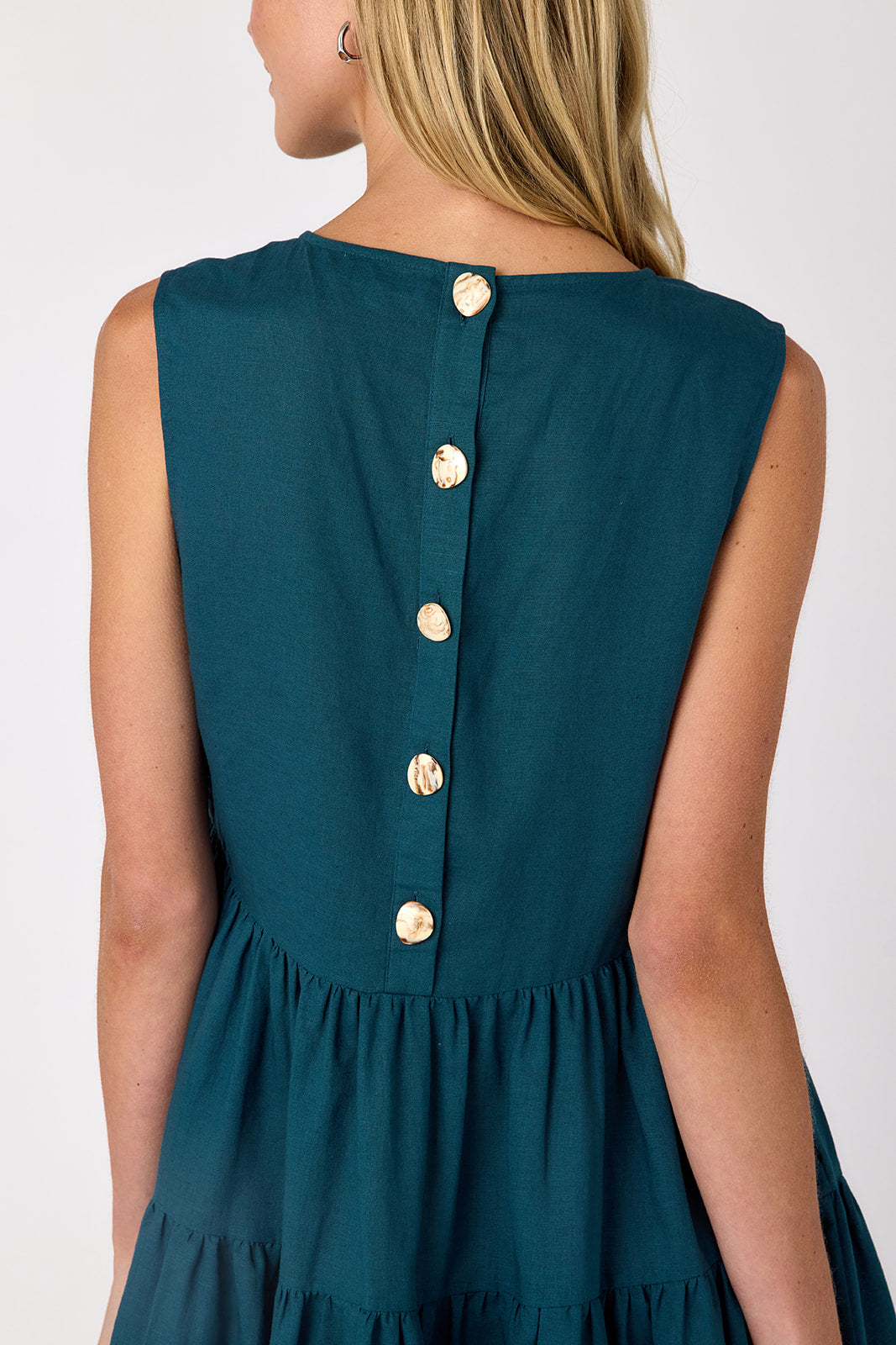The Cotton Sleeveless Tiered Maxi Dress