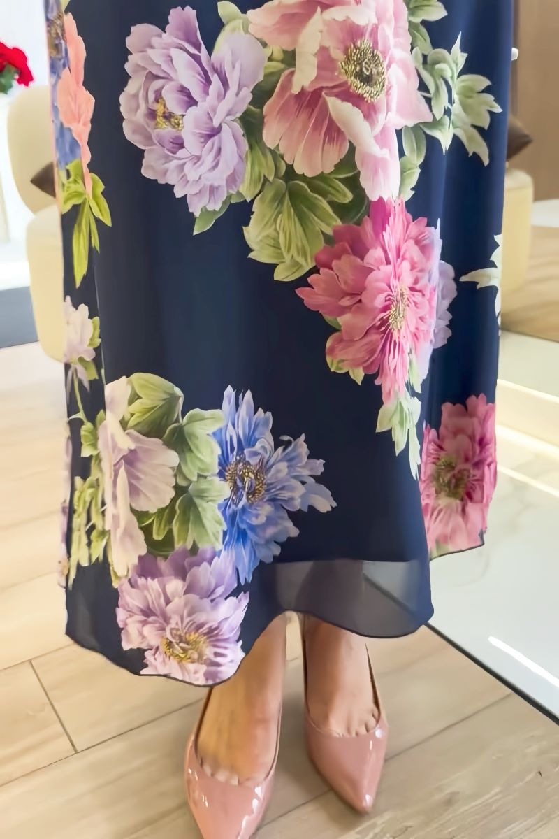 Unique Floral Print Maxi Dress