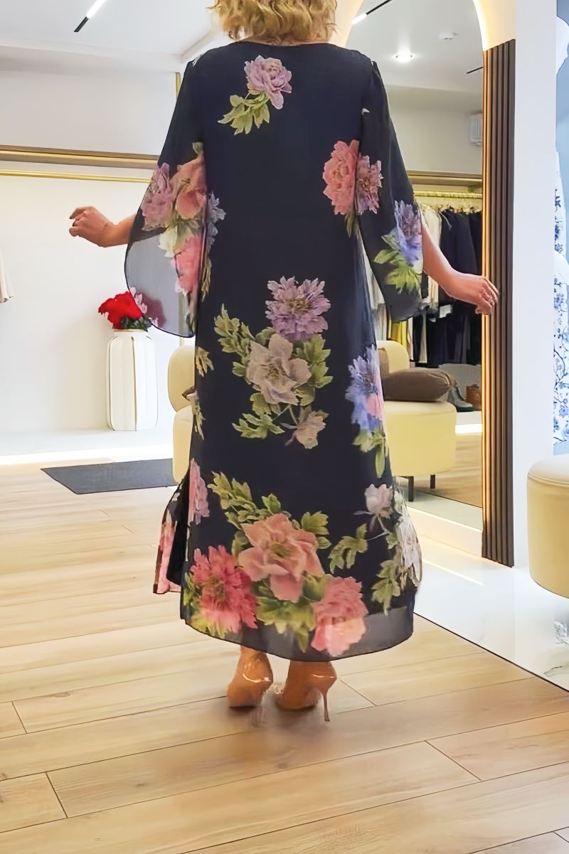 Unique Floral Print Maxi Dress