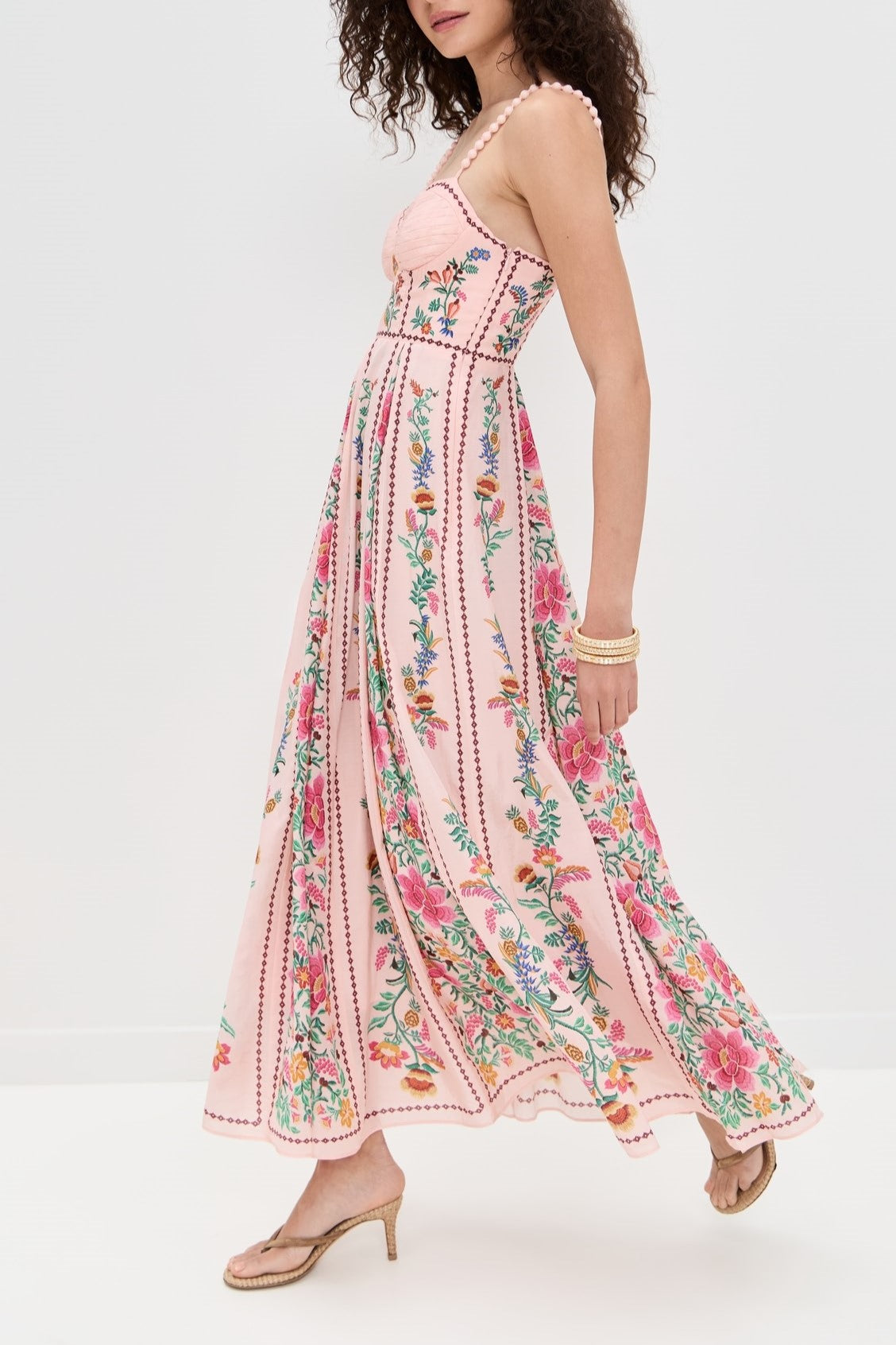 Pink delicate forest maxi dress