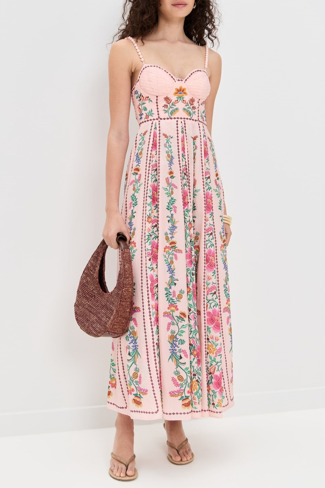 Pink delicate forest maxi dress