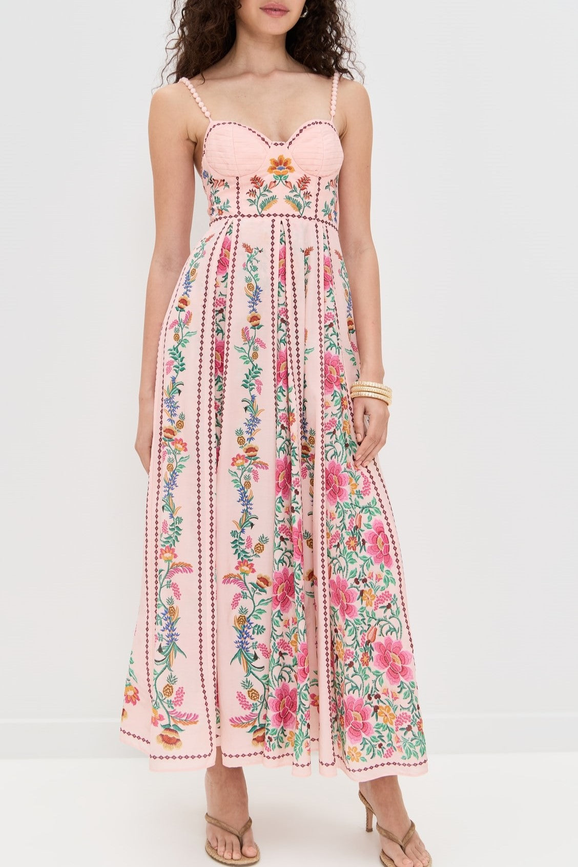 Pink delicate forest maxi dress