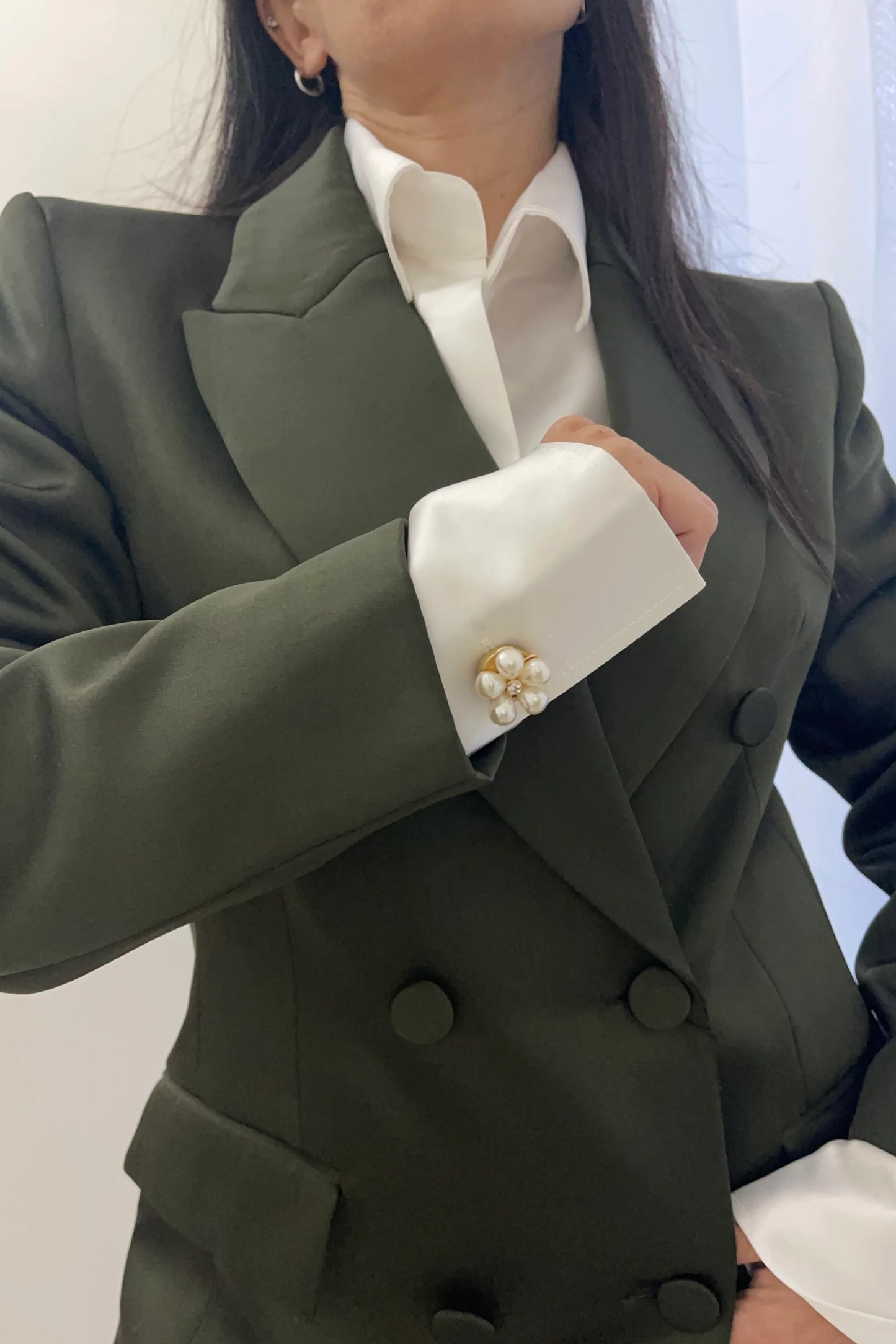 Exquisite Handcraft Flower Cufflinks ButtonCover