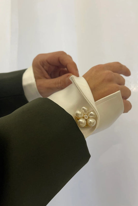 Exquisite Handcraft Flower Cufflinks ButtonCover