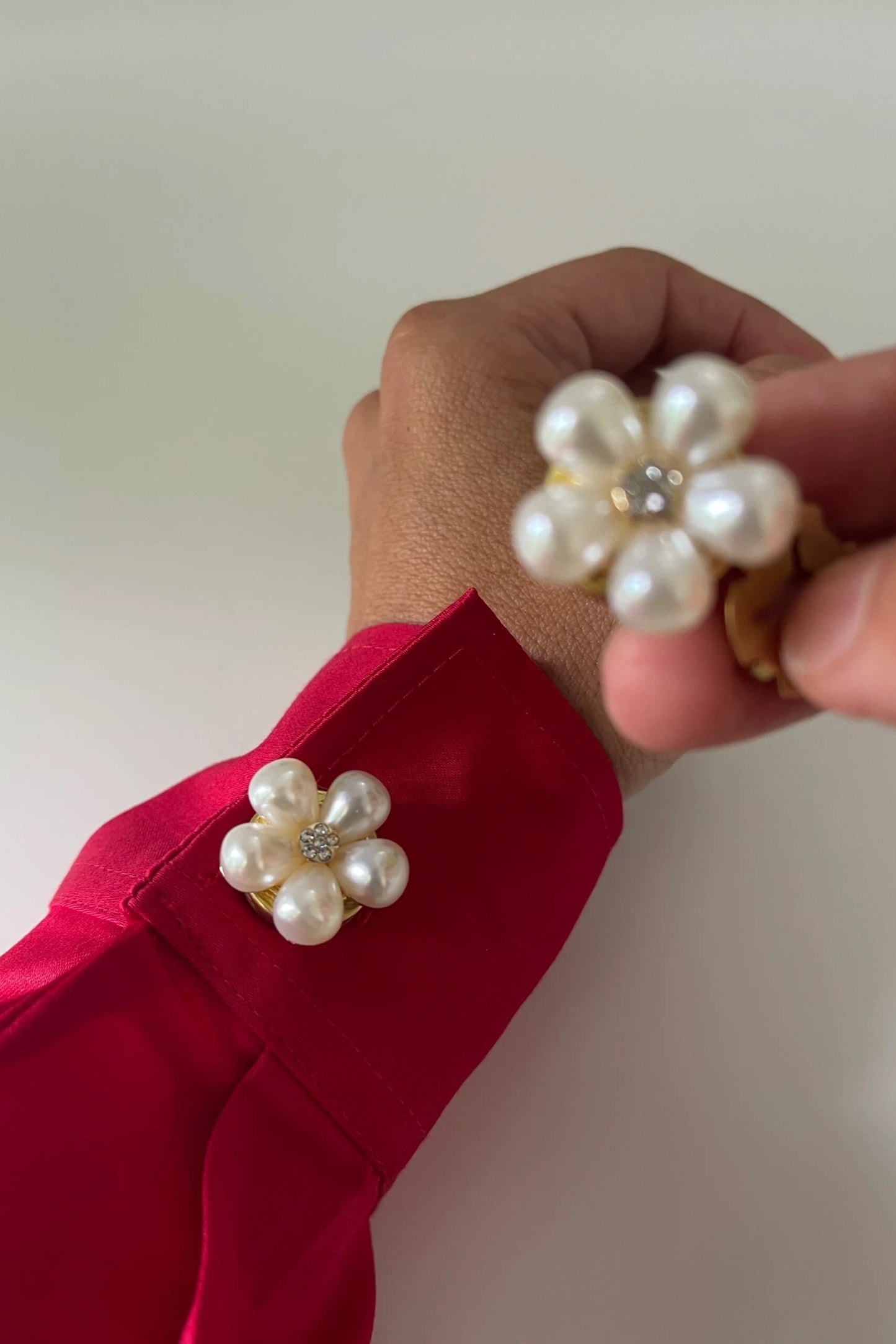 Exquisite Handcraft Flower Cufflinks ButtonCover