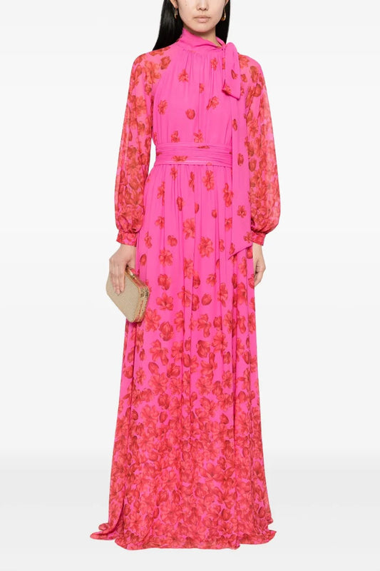 Fashion Flower Pink Gauze Dress