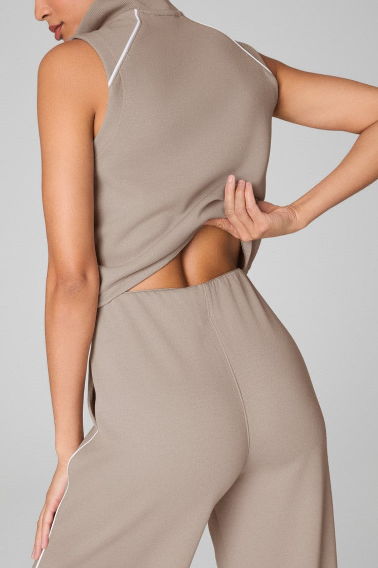 Sleeveless Mockneck Jumpsuit