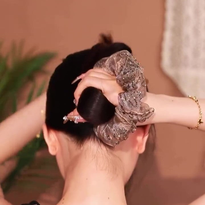 Layered organza Headbands with sparkling diamonds-5pcs