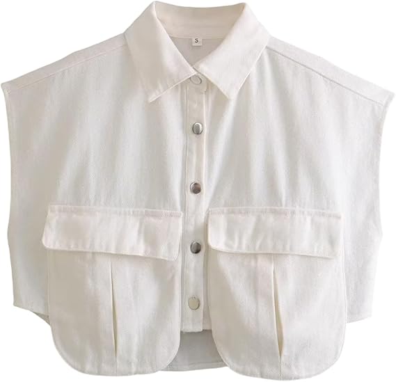 Women‘s Cropped Button Down Denim Top