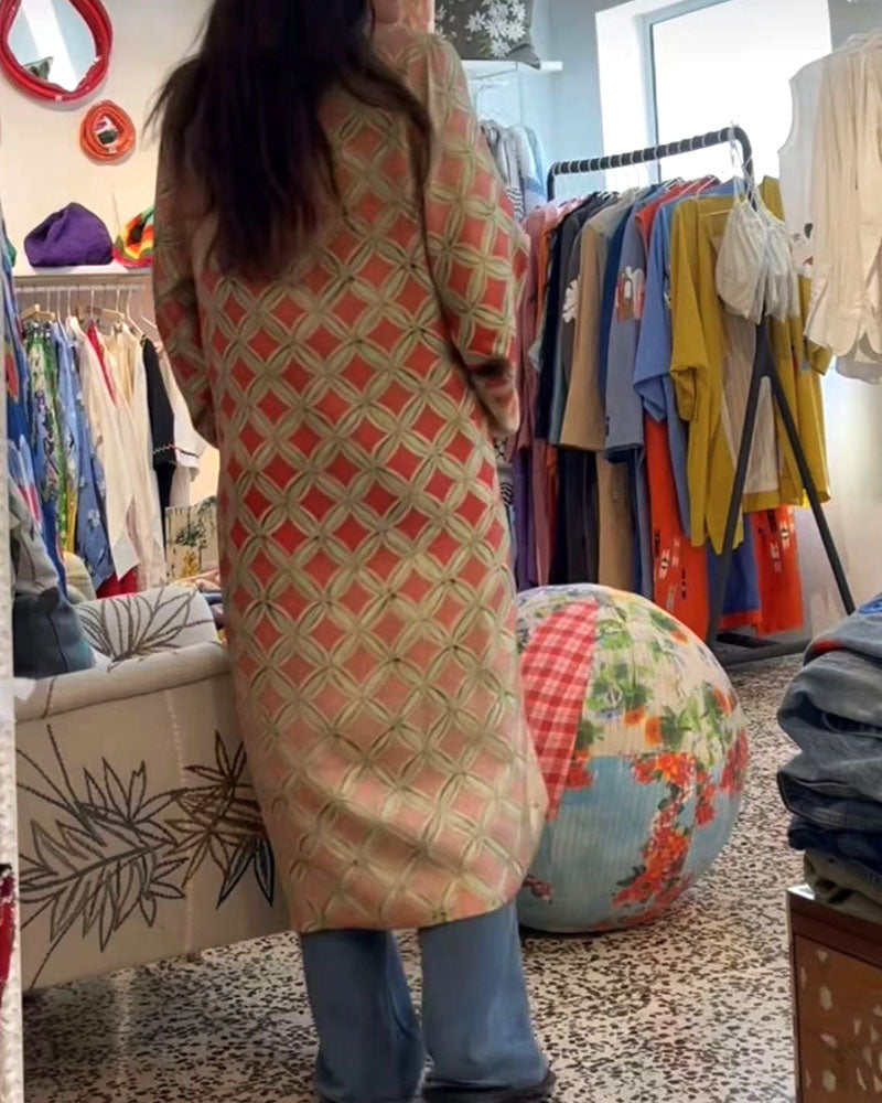 Fashion Retro Double-sided Print Cardigan