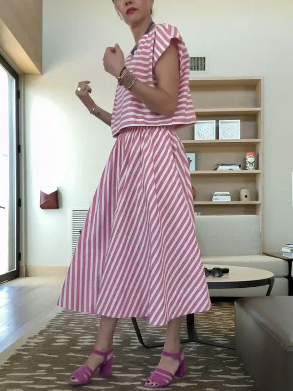 The Crop Top and Circle Skirt in Cotton Poplin