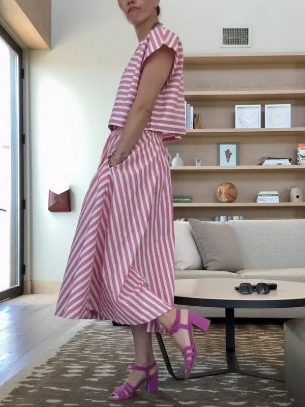 The Crop Top and Circle Skirt in Cotton Poplin