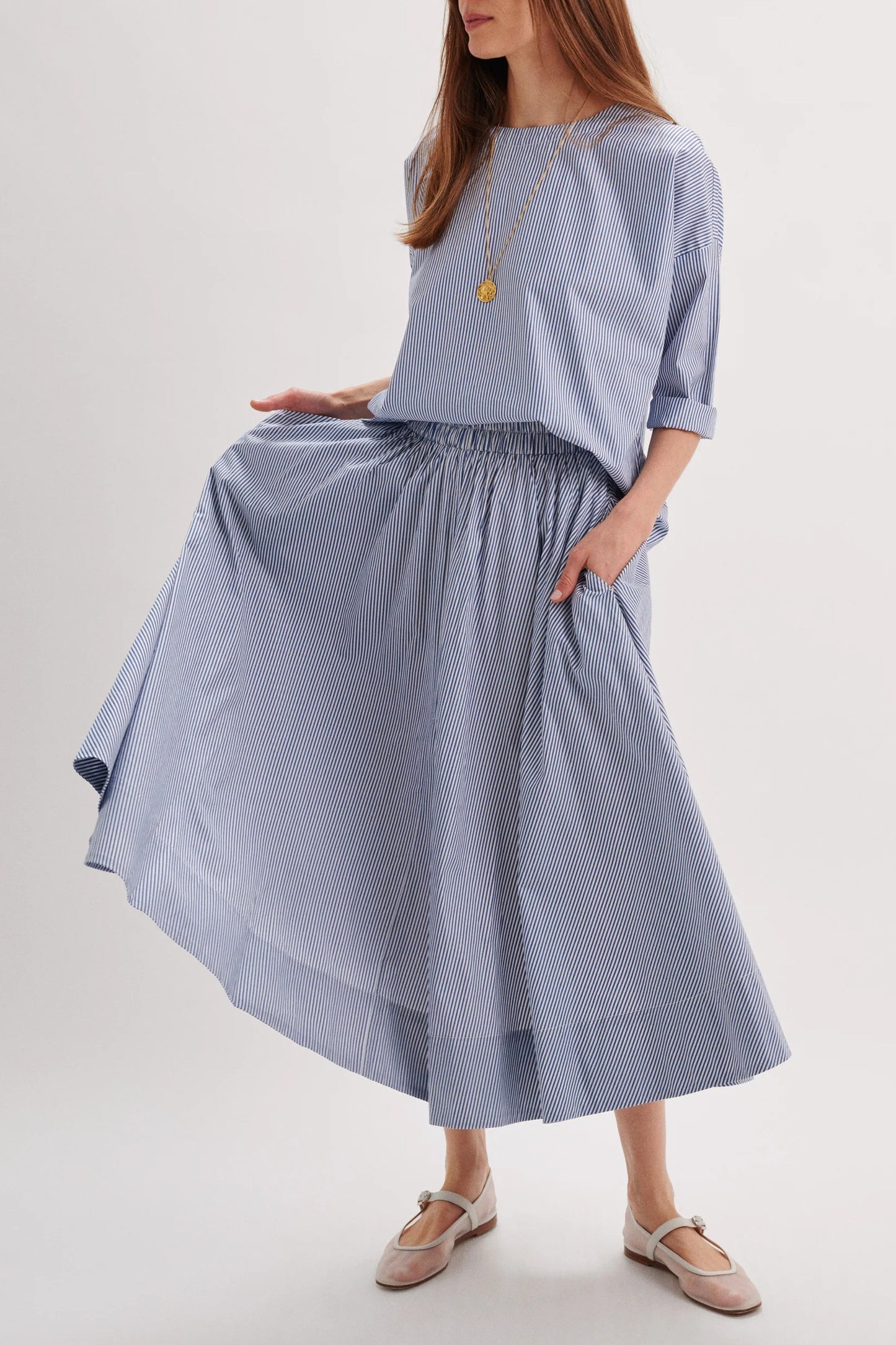 The Crop Top and Circle Skirt in Cotton Poplin