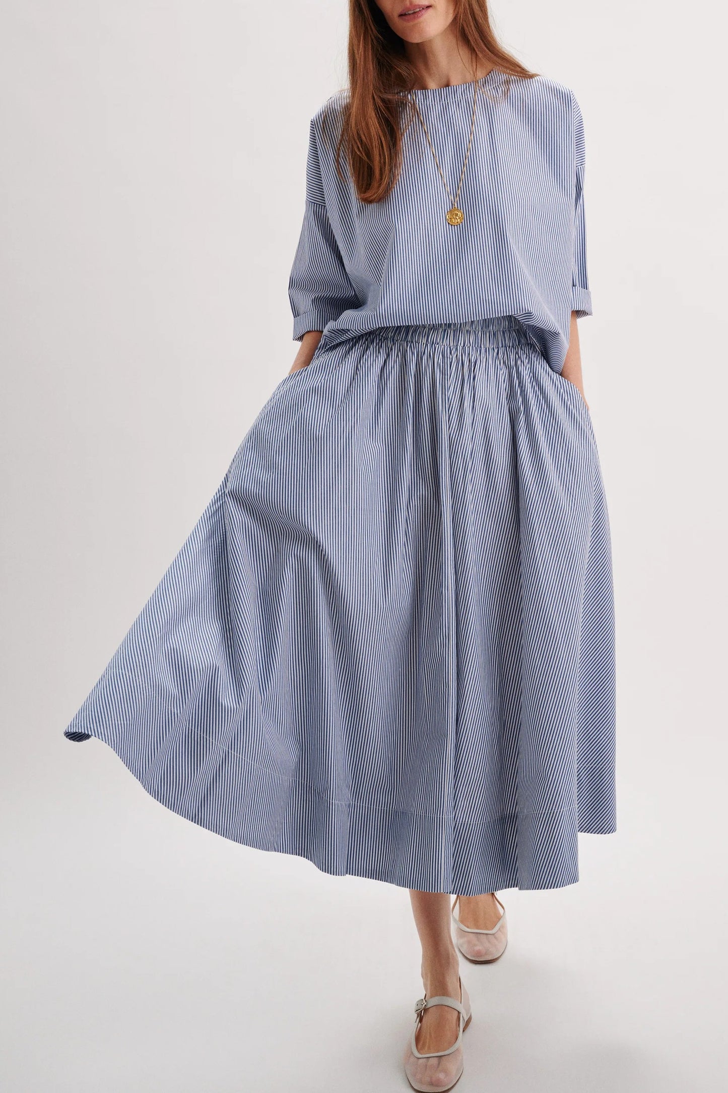 The Crop Top and Circle Skirt in Cotton Poplin