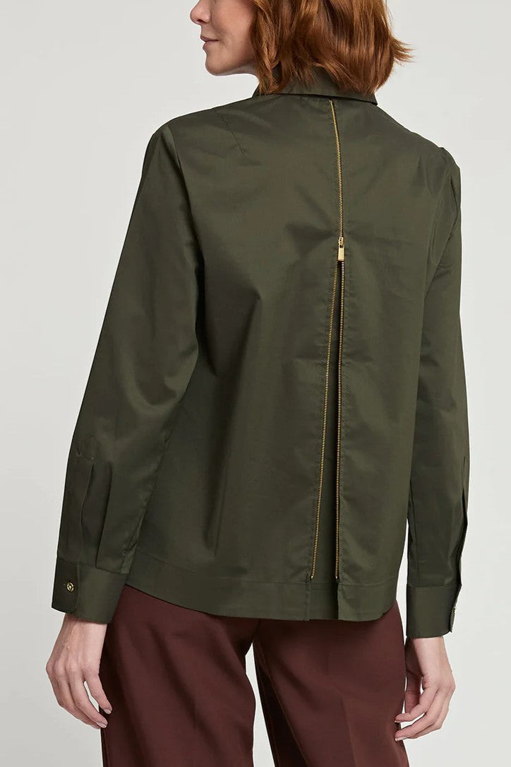 Xena Long Sleeve Zip Back Blouse