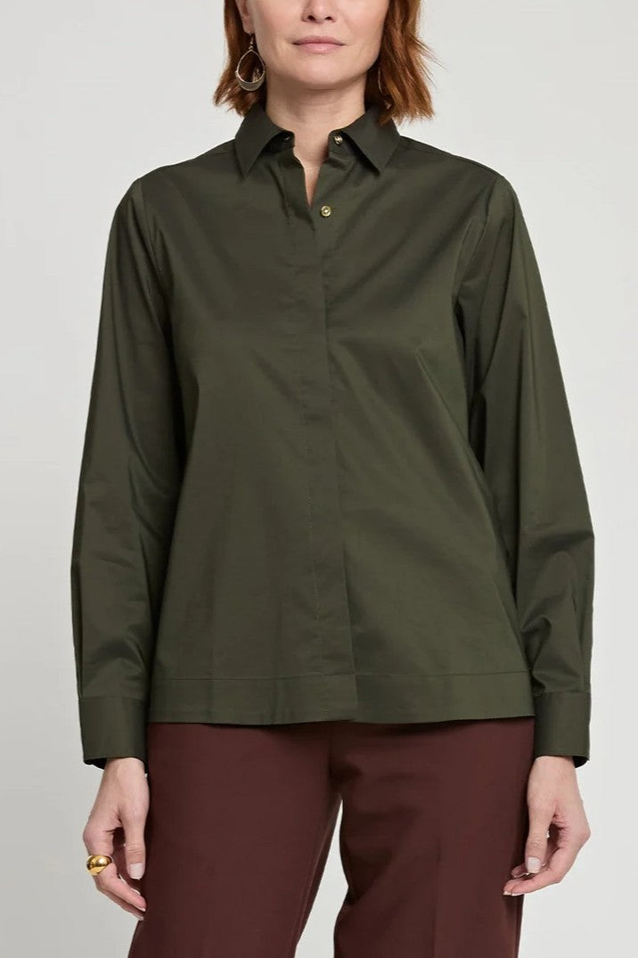 Xena Long Sleeve Zip Back Blouse