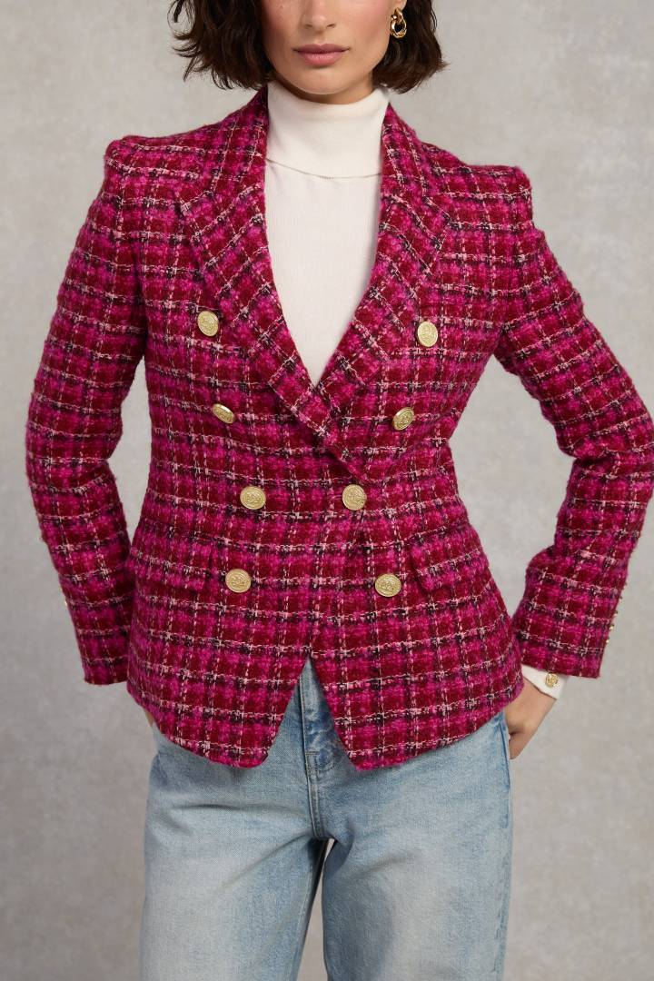 Cerise Boucle Knightsbridge Blazer