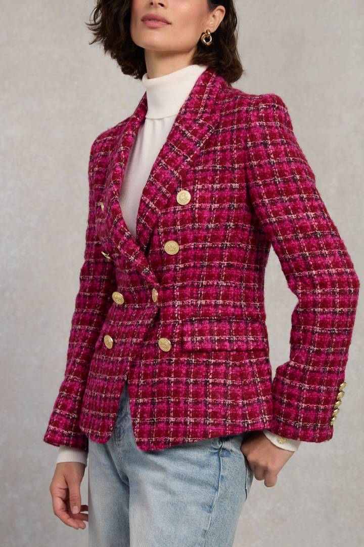 Cerise Boucle Knightsbridge Blazer