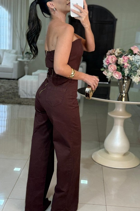 Black Denim Jumpsuit